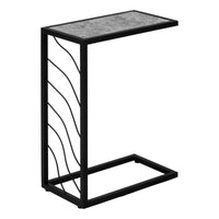 Table d’appoint métal noir et d’apparence pierre gris