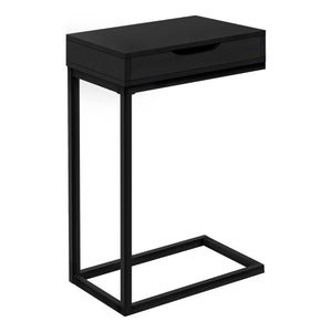 Table d’appoint noire et métal noir avec un tiroir