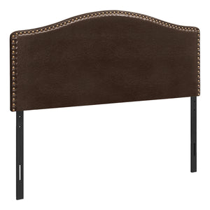 Queen Size Dark Brown Leather-look Headboard|Tête de lit d’apparence cuir brun foncé pour grand lit|D90FZRSO