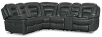  Sofa sectionnel inclinable Leo 6 pièces en tissu Leath-Aire - gris 