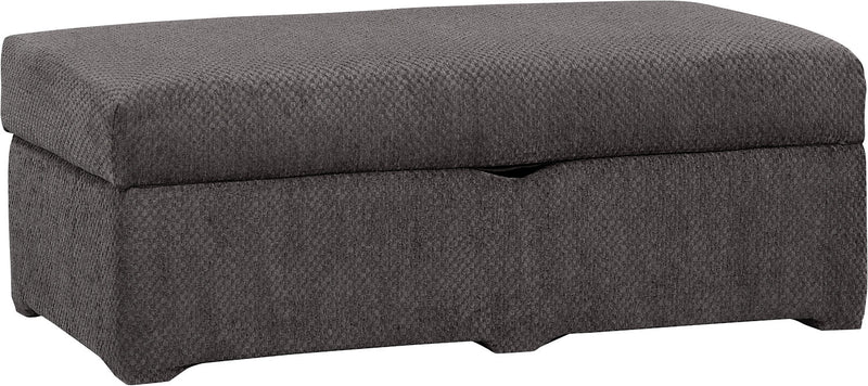 Morty Chenille Storage Ottoman - Grey - {Contemporary} style Ottoman in Grey {Solid Woods}, {Oriented Strand Board (OSB)}