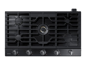 Surface de cuisson à gaz Samsung de 36 po à 5 brûleurs avec Bluetooth - NA36N7755TG