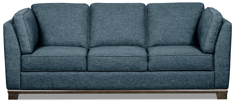 Oakdale Linen-Look Fabric Sofa - Blue - {Contemporary} style Sofa in Blue {Pine}, {Plywood}