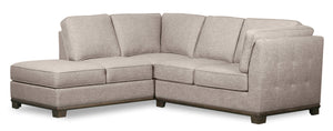 Sofa sectionnel de gauche Oakdale 2 pièces en tissu d'apparence lin - champignon