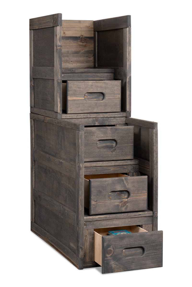 Piper Stairway Chest - {Rustic} style Chest in Driftwood grey {Pine}
