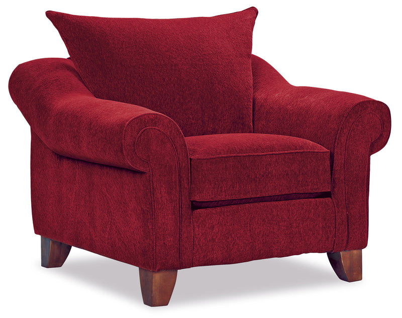 Reese Chenille Chair – Red - Contemporary style Chair in Red
