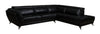 Sofa sectionnel de droite Tate 2 pièces en tissu d'apparence cuir - noir