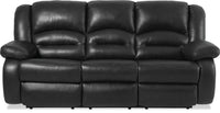  Sofa à inclinaison électrique Toreno en cuir véritable - noir 