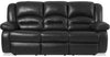 Sofa inclinable Toreno en cuir véritable - noir