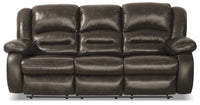  Sofa à inclinaison électrique Toreno en cuir véritable - gris 