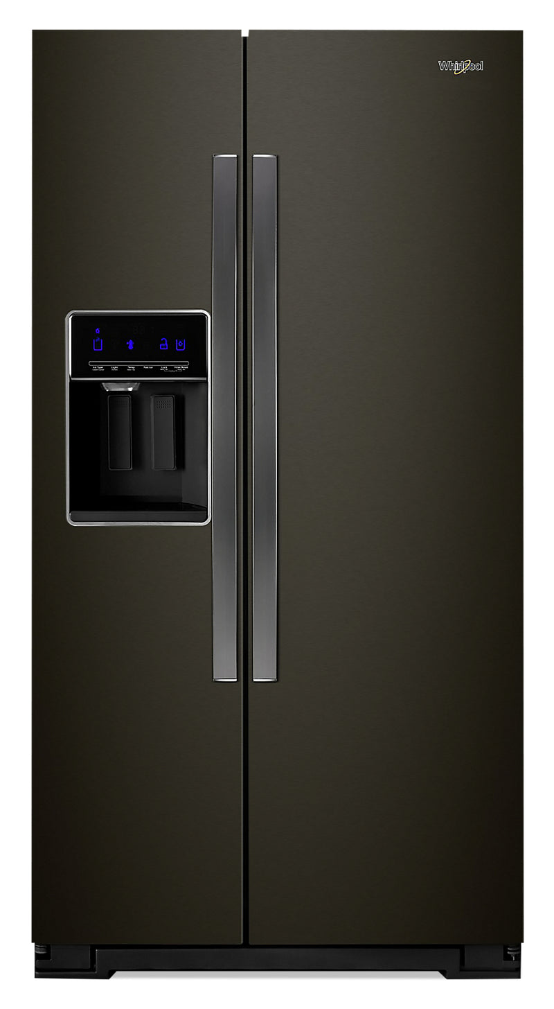 Whirlpool 21 Cu. Ft. Counter-Depth Side-by-Side Refrigerator - WRS571CIHV - Refrigerator in FingerPrint Resistant Black Stainless Steel