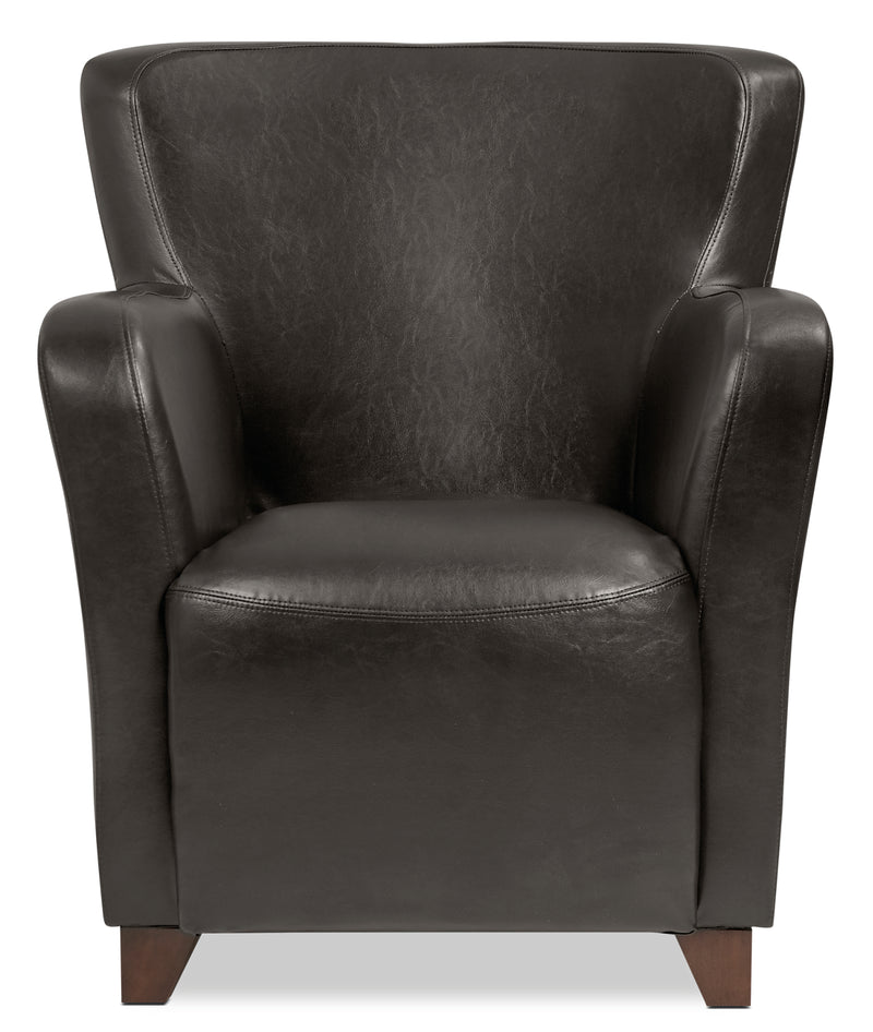 Zello Bonded Leather Accent Chair – Brown - Contemporary style Accent Chair in Brown