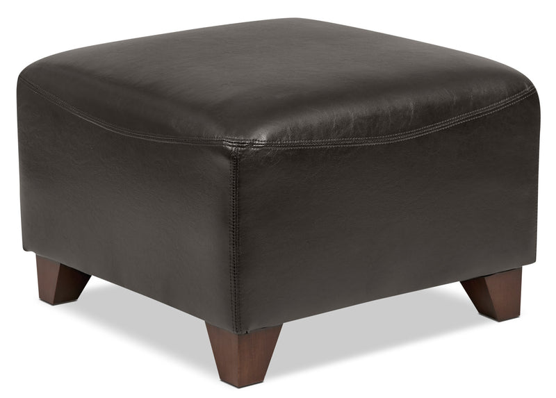 Zello Bonded Leather Ottoman – Brown - Contemporary style Ottoman in Brown