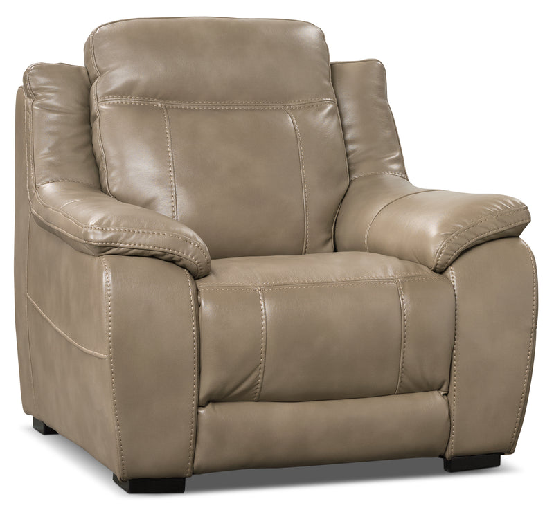 Novo Leather-Look Fabric Chair – Taupe - Modern style Chair in Taupe