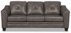 Sofa Andi en tissu d'apparence cuir - gris