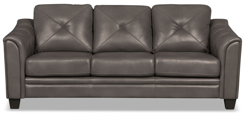 Andi Leather-Look Fabric Sofa – Grey - Glam style Sofa in Grey