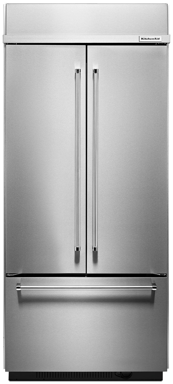 KitchenAid 20.8 Cu. Ft. Built-In French Door Refrigerator - Stainless Steel - Refrigerator with Ice Maker in Stainless Steel