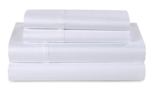 Ensemble de draps Hyper-CottonMC de BEDGEAR 5 pièces pour très grand lit divisé – blanc optique