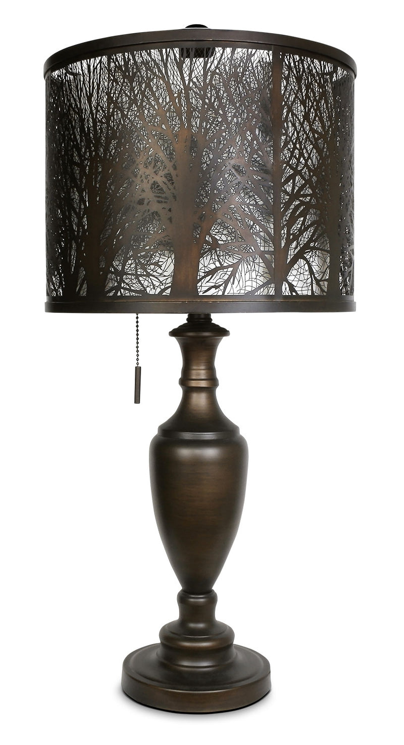 Bean Bronze Table Lamp with Cut-Out Shade
