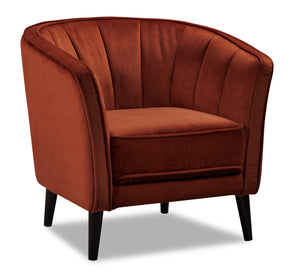 Brinley Velvet Accent Chair - Orange | Fauteuil d'appoint Brinley en velours - orange | BRINORAC