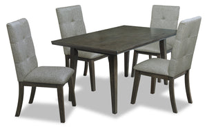 Ensemble de salle à manger Chelsea 5 pièces avec table de 60 po (L) et 4 chaises grises - gris-brun