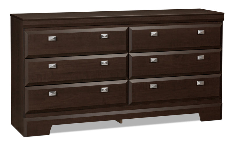 Yorkdale Dresser - Contemporary style Dresser in Dark Brown Engineered Wood and Laminate Veneers