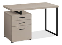 Bureau réversible Clayton de 47,25 po à 3 tiroirs - taupe