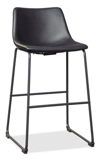  Tabouret bar Cole en tissu de cuir végétalien et en métal - noir