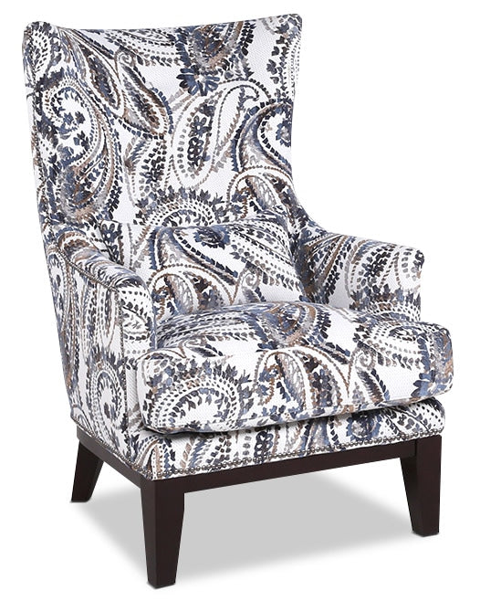 Haden Fabric Accent Chair – Paisley - Traditional style Accent Chair in Grey
