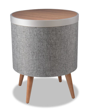 Table d'appoint intelligente à chargement sans fil Koble Zain Qi pour haut-parleurs Bluetooth - Noyer/Gris/Argent