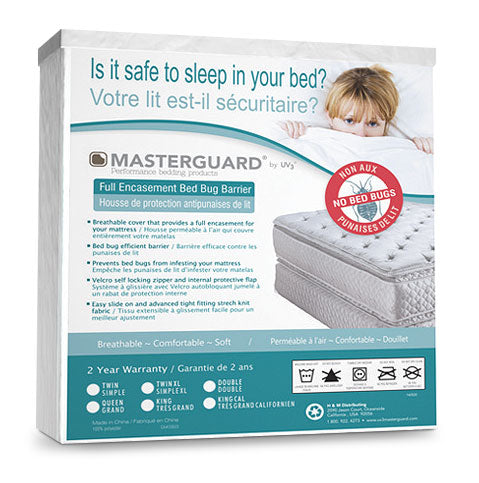 Masterguard® Encasement Bedbug Barrier - Queen - White Mattress Protector
