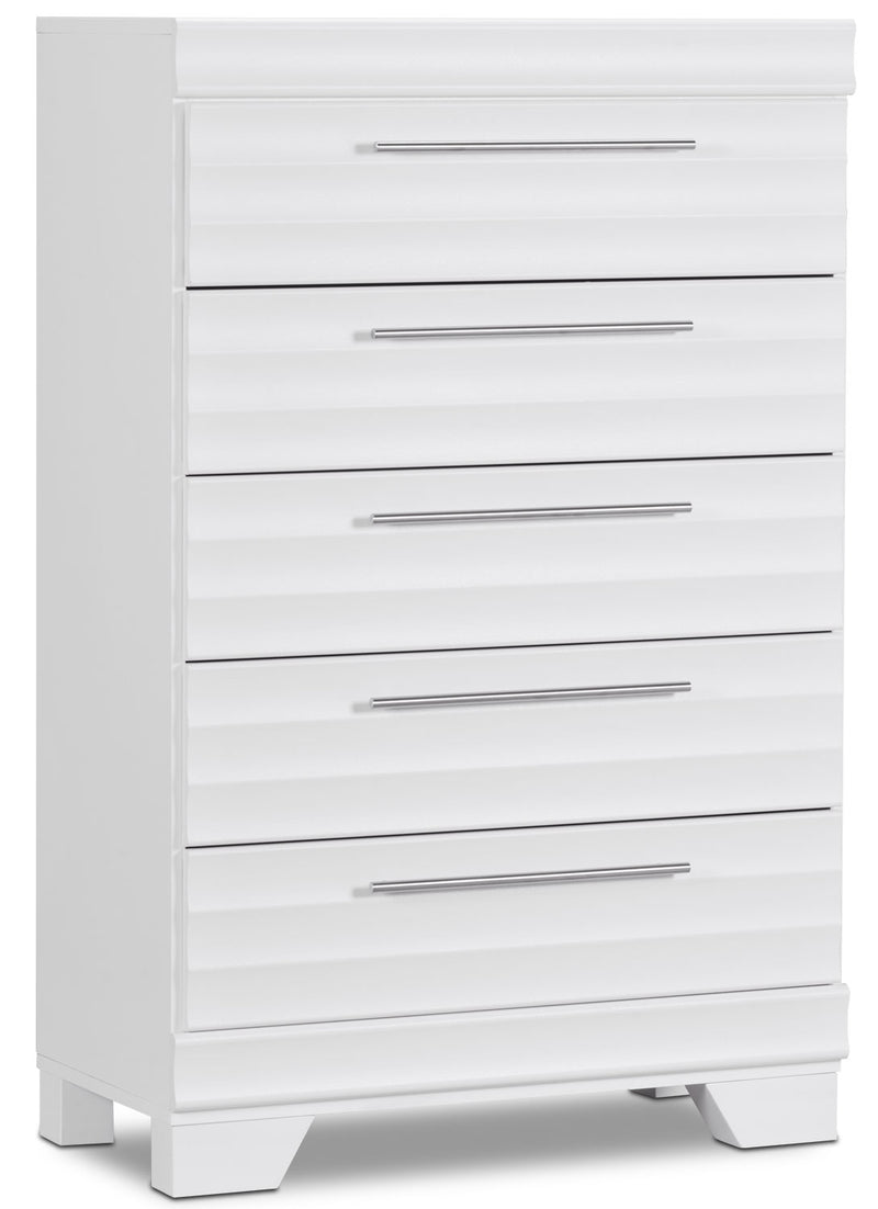 Olivia Chest - White - Modern style Chest in White Engineered Wood and Laminate Veneers