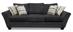 Grand sofa-lit Febe en chenille - anthracite