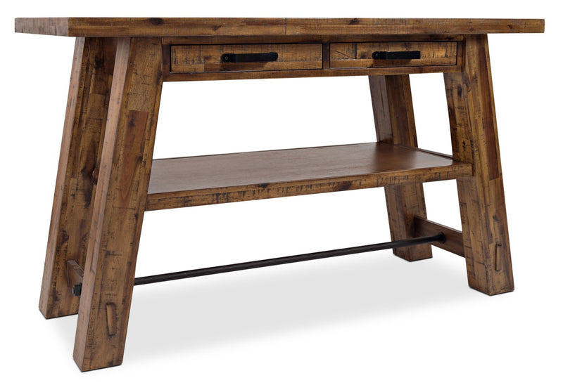 Galveston Sofa Table - Rustic style Sofa Table in Rustic Brown Acacia Solids and Veneers
