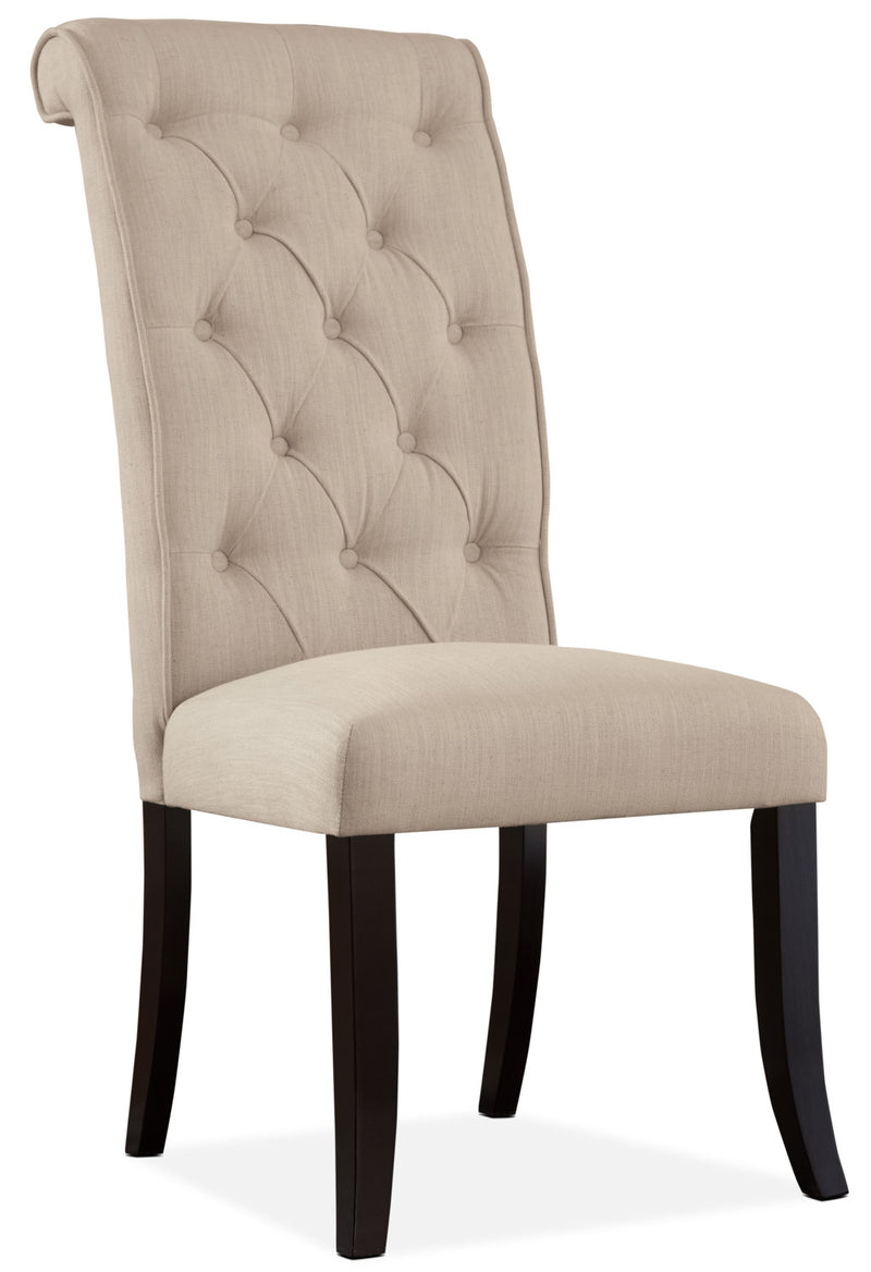 Tripton Dining Chair – Linen - Traditional style Dining Chair in Linen Mindi Wood and Linen-Look Fabric