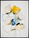 Fleurs jaunes à l’acrylique - 31 po x 41 po 