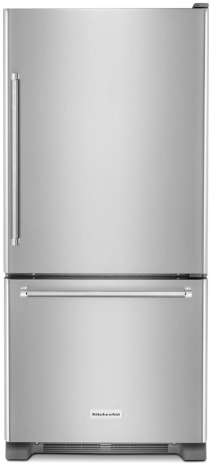 Réfrigérateur avec congélateur au bas KitchenAid de 19 pi3 – KRBR109ESS