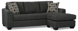 Sofa sectionnel réversible Nina 2 pièces en d'appearance lin - gris