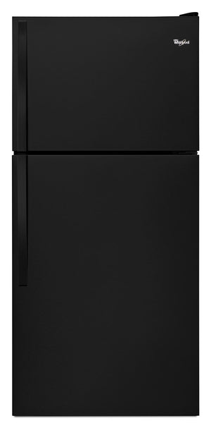 Réfrigérateur Whirlpool de 30 po de 18,2 pi³ à congélateur supérieur large - noir