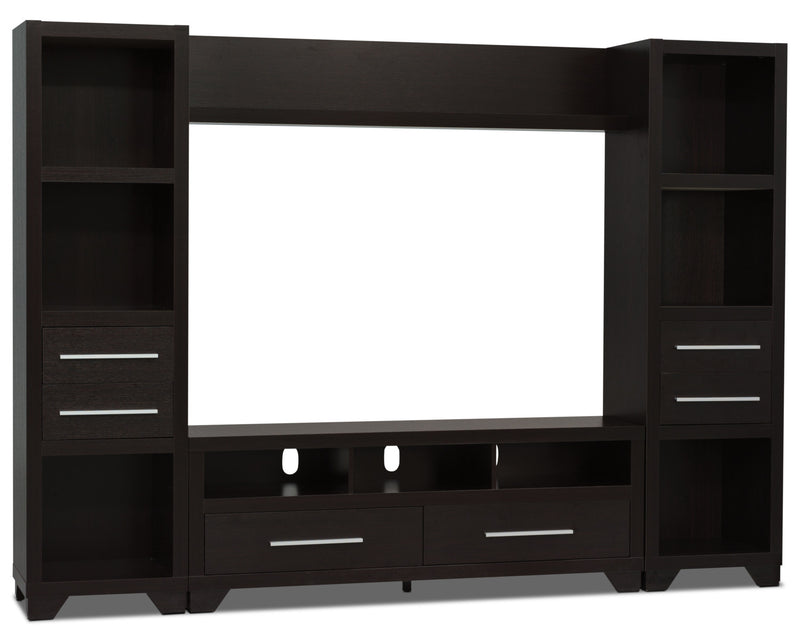 Glendale 4-Piece Entertainment Centre with 60" TV Opening – Espresso - Traditional style Wall Unit in Espresso