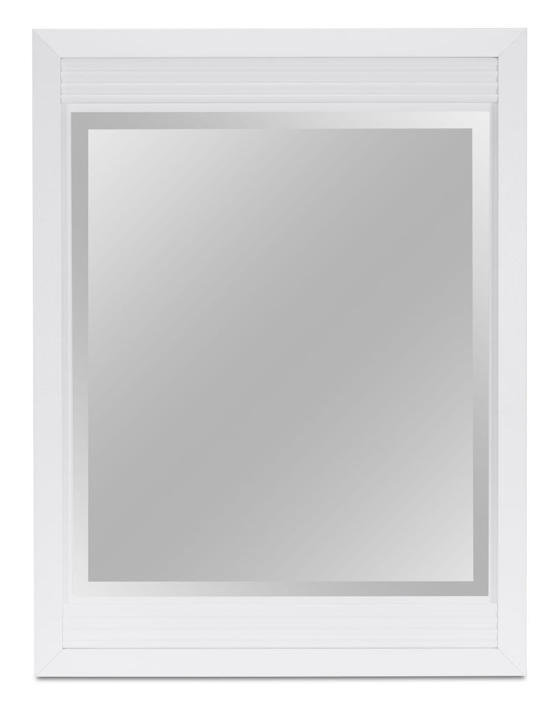 Olivia Mirror – White - Modern style Mirror in White Engineered Wood and Laminate Veneers