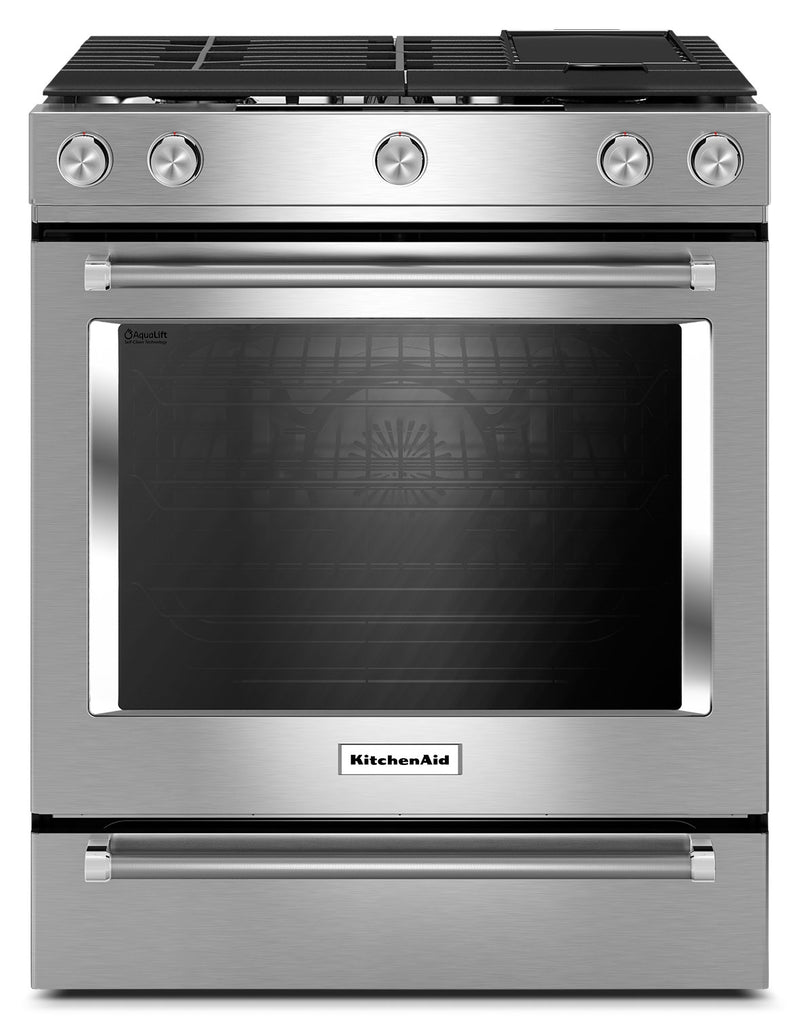 KitchenAid 7.1 Cu. Ft. Slide-In Dual Fuel Range with Baking Drawer - Stainless Steel - Dual Fuel Range in Stainless Steel