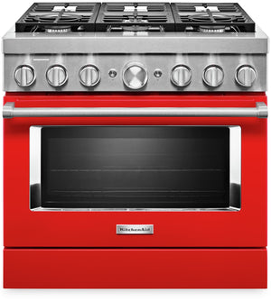 Cuisinière intelligente hybride KitchenAid de 5,1 pi³ avec autonettoyage - rouge passion - KFDC506JPA