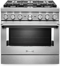  Cuisinière intelligente à gaz KitchenAid de 5,1 pi³ avec autonettoyage - acier inoxydable - KFGC506J…