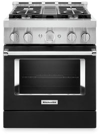  Cuisinière intelligente à gaz KitchenAid de 4,1 pi³ avec autonettoyage - noir impérial - KFGC500JBK