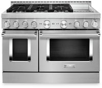  Cuisinière intelligente hybride KitchenAid de 6,3 pi³ avec autonettoyage et plaque chauffante - acie…