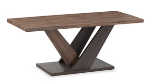 Table à café moderne Kinsley de 43,3 po - bois brun foncé