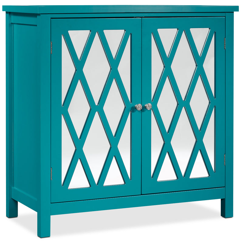 Harbor View Accent Cabinet - Glam style Accent Cabinet in Blue Wood