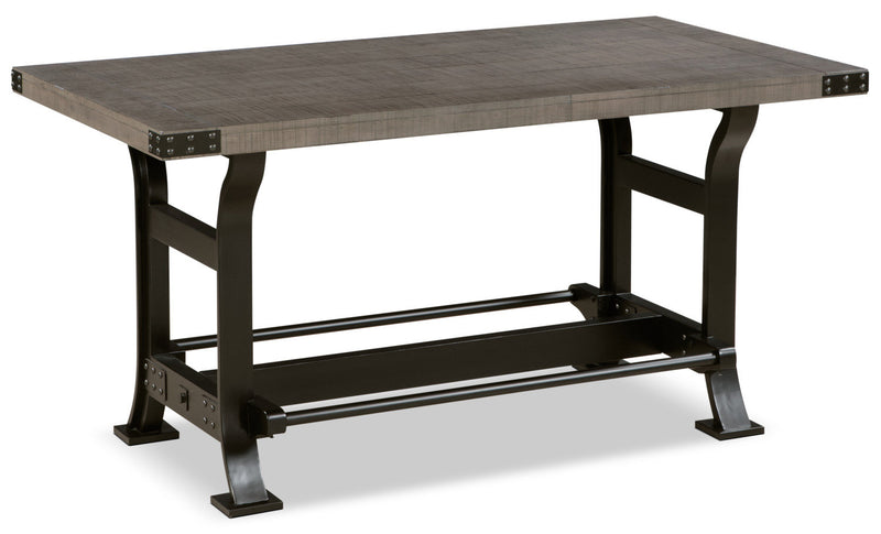 Ironworks Counter-Height Dining Table - Industrial style Dining Table in Grey Rubberwood Solids and Metal