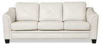 Sofa Andi en tissu d'apparence cuir - beige